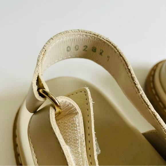 ALOHAS SIZE 41 Harper Leather Slingback Buckled Sandal in Cream